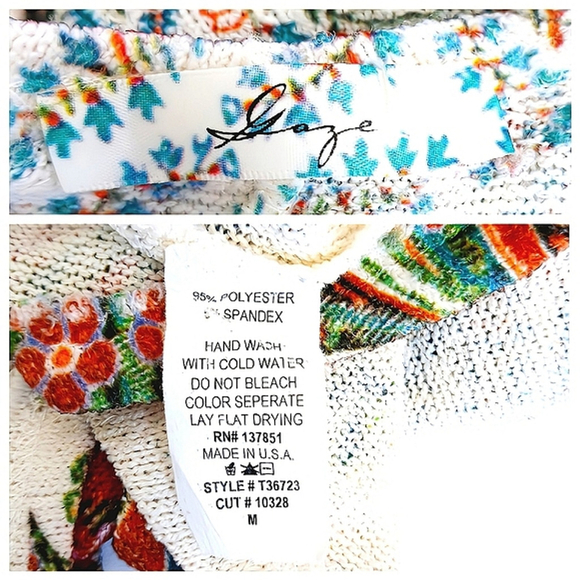 Gaze Multicolor Paisley Crop Top Sleeveless Handkerchief Hem Size M Boho Chic - Picture 9 of 9